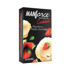 A2ZSecretShop Manforce Strawberry and Vanilla Flavoured Cocktail Condom 10pcs