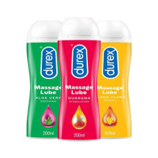 A2ZSecretShop Durex Guarana Stimulating, Aloe Vera & Ylang Ylang Sensual Massage Lubricant Gel (200ml x 3 Pack)