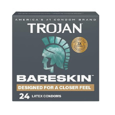 A2ZSecretShop Trojan Bareskin Thin Premium Lubricated Condoms  24 Pcs