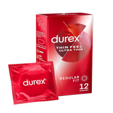 A2ZSecretShop Durex Thin Feel Ultra Thin Thinner for Even More Sensitivity Condoms 12 Pcs