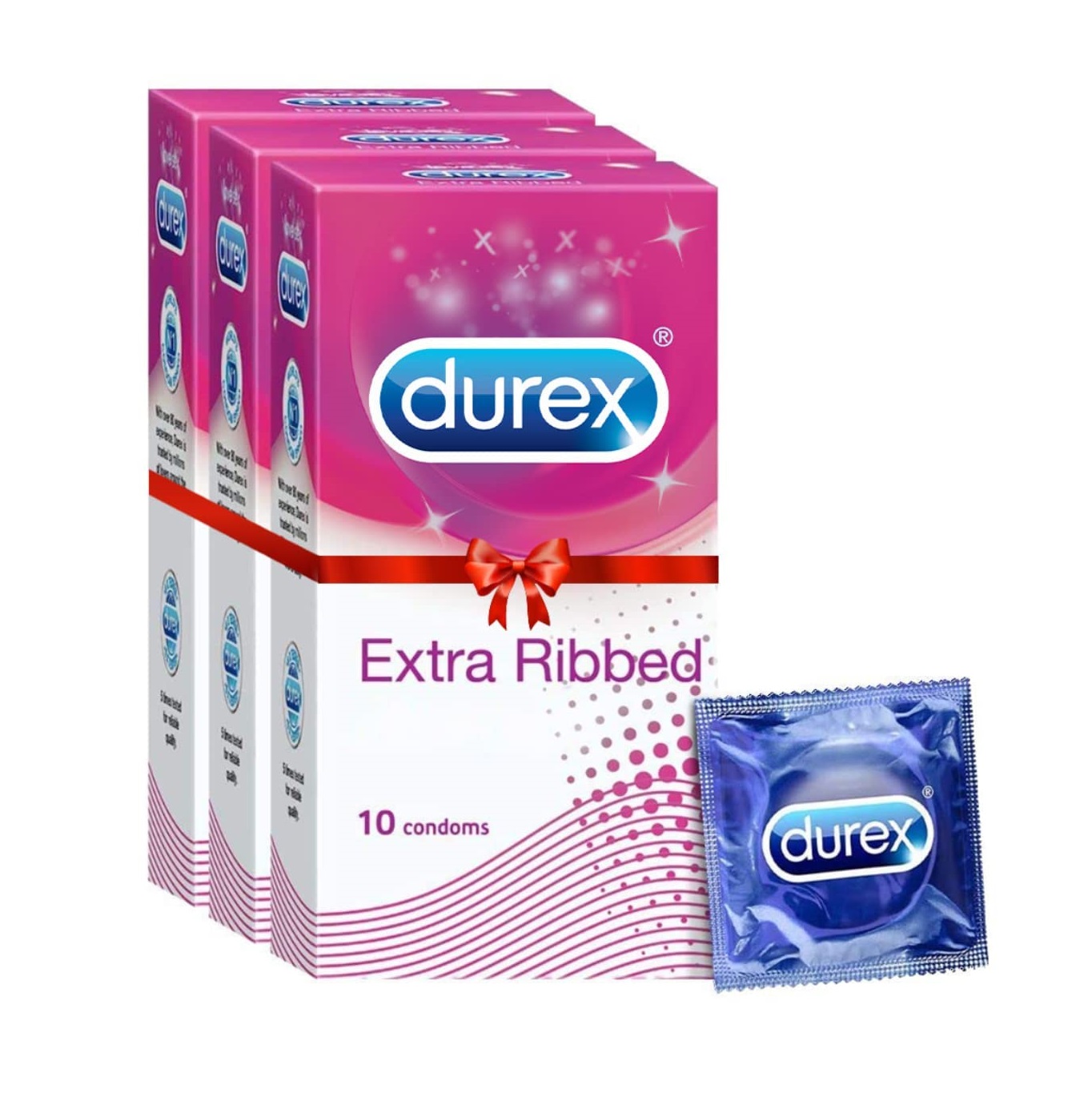 A2ZSecretShop Durex Extra Ribbed Condom Combo 3 Pack - 30 Pcs